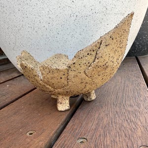 Organic handmade moon shaped bonsai pot | handmade pottery | textured pot |