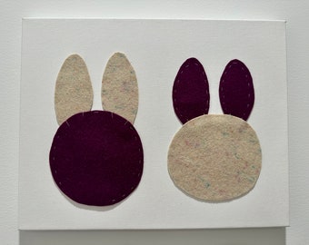 Hop To It - Original Art, Portuguese Wool on Canvas, 14" by 11", 1 of 1