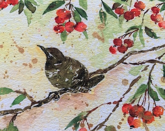Giclee print,Unframed,Impressionist,Art,Watercolor,Birdwatcher,Nature