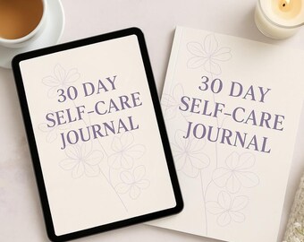 30 Days Self Care Journal- Digital Planner- Mental Health Wellness PDF