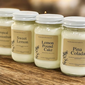 Summer Soy Candles, Choose Scent, Summer Candle, Mason Jar Candle, 9 oz, 16 oz candle, Hand-Poured, Clean-burning, Dye Free, Home Decor