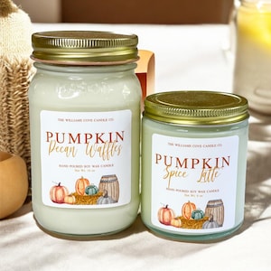 Fall Candles, Choose Scent, Soy Candle, Autumn Candle, Pumpkin Candle, Dye Free, Hand Poured, 9 oz candle, 16 oz candle