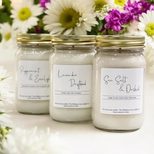 Spring Soy Candles, Choose Your Scent, 9 oz Mason Jar Candle, 16 oz Candle, Candle Gift , Summer Soy Candle, Hand Poured, Dye Free