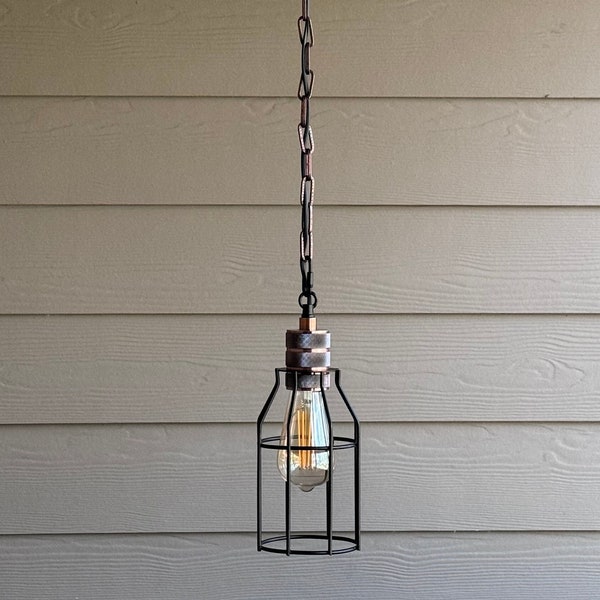 Industrial pendant lamp. Ceiling light fixture. Modern design . Metal pendant lamp. Ceiling chandelier.