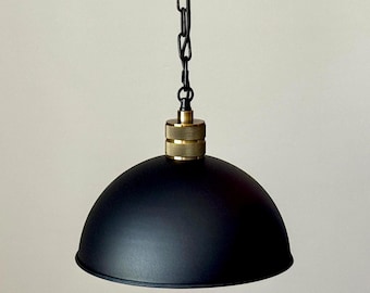 Modern Dome Pendant Light: Adjustable Chain, Industrial Steampunk Decor