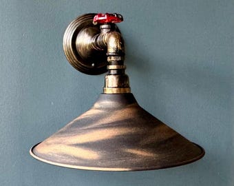 Handmade Industrial Wall Sconce: Steampunk Rustic Lighting