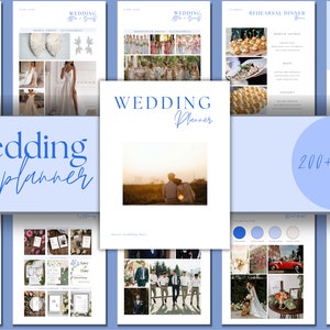 The Ultimate Wedding Day Binder Template, Edit in Canva, Wedding Itinerary, Marceile blue Download, Digital Template, Wedding Planner, 2024