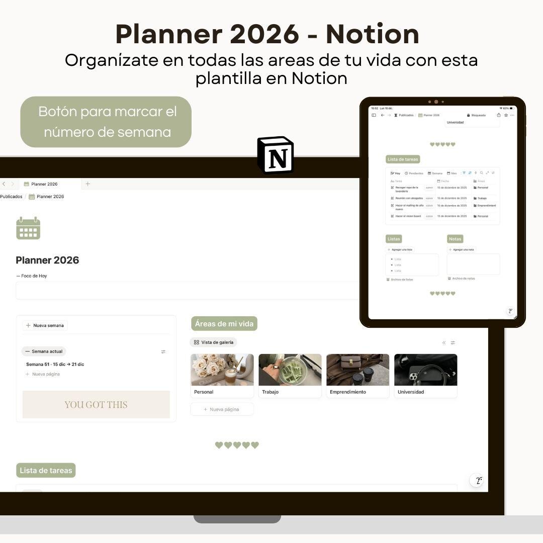 Planner 2026 - Notion Template | Organize Your Life in 2026 - Etsy UK