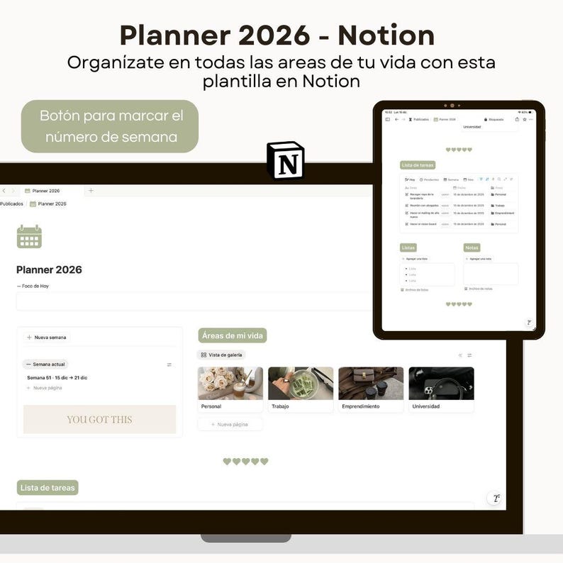 Planner 2026 - Notion Template | Organize Your Life in 2026 - Etsy UK