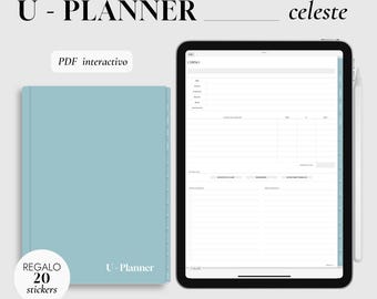 Planner Digital Celeste Universitario para iPad - Productividad, Organización y Estética