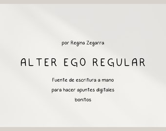 Fuente Manuscrita Realista - Alter Ego Regular