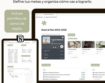 Reset & Plan 2026 - Plantilla de Notion | Manifiesta la vida que quieres