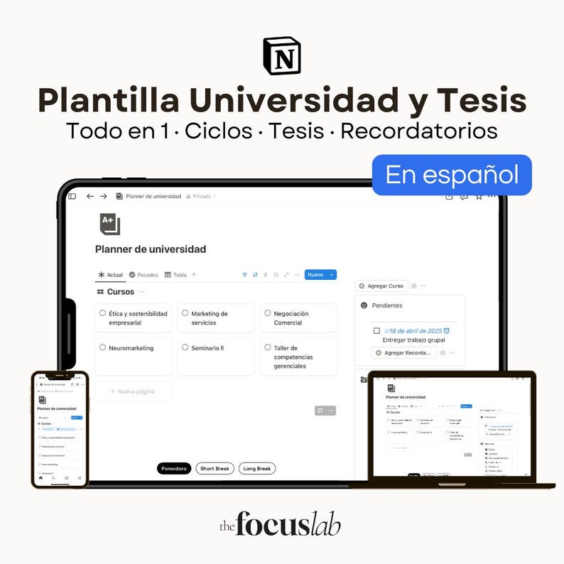 University and Thesis | Notion Template | Academic Planner for Students | Organizing Assignments, Classes, Exams, and Submissions image 1