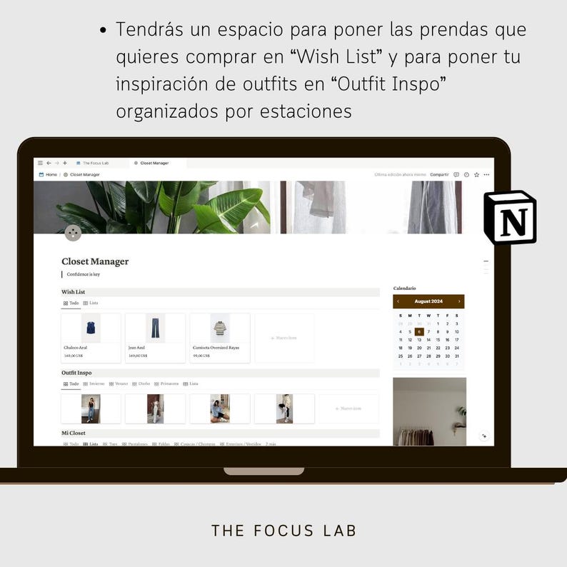 Closet Manager - Notion Template - Etsy