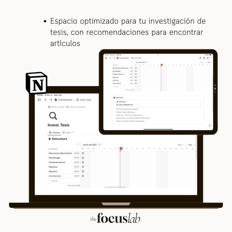 University and Thesis | Notion Template | Academic Planner for Students | Organizing Assignments, Classes, Exams, and Submissions image 4