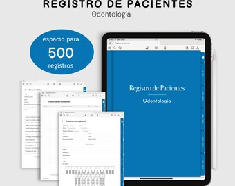 Registro de Clientes Odontológico Digital - Organización y Eficiencia para tu Consultorio - 500 registros