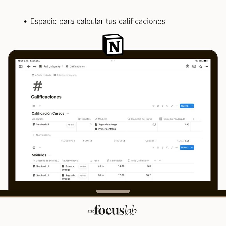University and Thesis | Notion Template | Academic Planner for Students | Organizing Assignments, Classes, Exams, and Submissions image 5