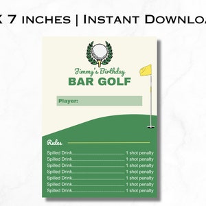 Bar Golf Scorecard | Editable Canva Template | Printable Bar Golf ...