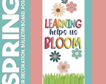 Learning Helps Us Bloom flower Spring Door Decoration Kit-Bulletin Boards