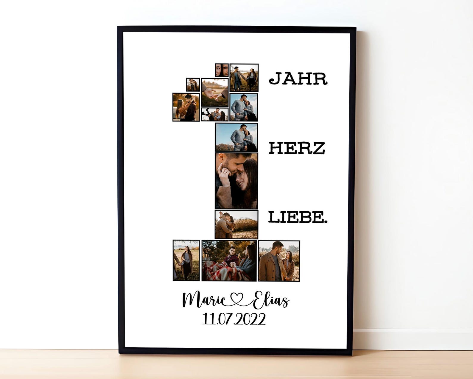 1er Fotocollage zum ersten Hochzeitstag