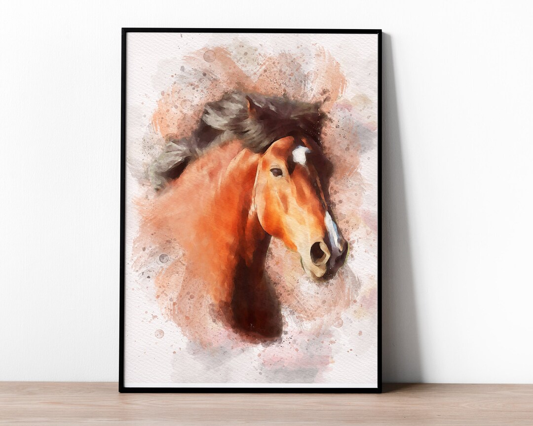 Watercolor Horse Portrait Horse Portrait Painting From Photo Custom