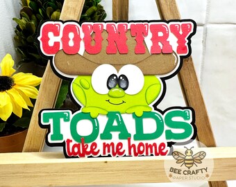 Country Toads Trip Scrapbook Die Cut Embellishment Title for Layouts | Travel Scrapbooking and Cardmaking Paper Piecing
