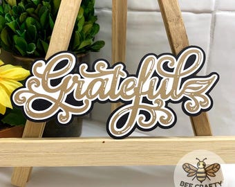 Thanksgiving Grateful Title for Scrapbook Layouts | Summer Scrapbooking, Memory Keeping and Cardmaking, Paper Piecing