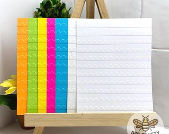 Scallop Embossed Scrapbook & Cardmaking Paper Pack of 4 | Embellishment for Layouts and Paper Crafting