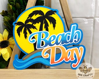 Beach Day Scrapbook title embellishment die cut for layouts | family, Summer, scrapbooking, memory keeping premade titles