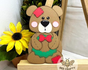 Christmas Bear Scrapbook Die Cut Embellishment for Layouts | Winter Scrapbooking and Cardmaking Paper Piecing, Premade Title