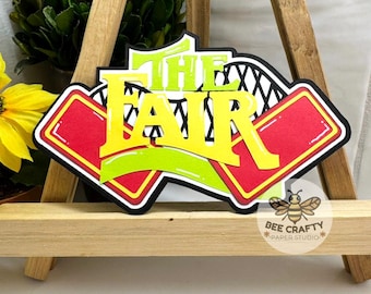The Fair Die Cut Embellishment Title for Scrapbook Layouts | Summedr Carnical Scrapbooking Album, Cardmaking Paper Piecing, Premade Titles
