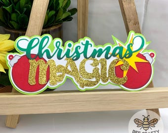 Christmas Magic Scrapbook Title Embellishment Die Cut for Layouts | Scrapbooking, Cardmaking Paper Piecing, Premade Titles