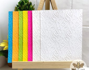 Leaf Foliage Embossed Scrapbook & Cardmaking Paper Pack of 4 | Embellishment for Layouts and Paper Crafting