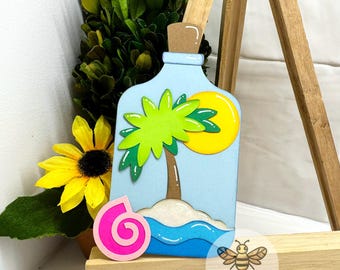 Summer Beach Bottle scrapbook die cut embellishment for layouts | family vacation, cruise scrapbooking title, memory keeping premade titles