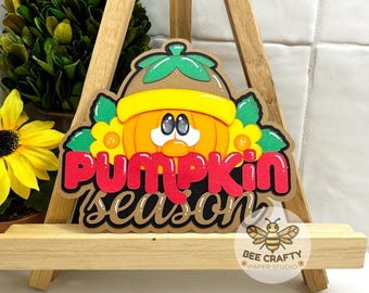 Pumpkin Season Scrapbook Die Cut Title Embellishment for Layouts | Autumn, Fall, Halloween Scrapbooking, Cardmaking Paper Piecing