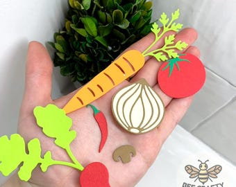 Vegetable Garden Scrapbook Embellishment Pack Kit| Spring Summer Gardening Title and Die Cuts for Crafts