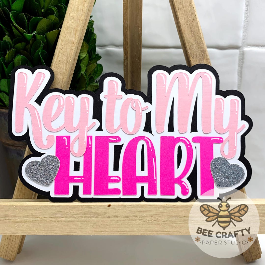 Key to My Heart Scrapbook Title Die Cut Embellishment for Layouts ...