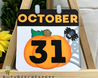 Halloween Calendar Scrapbook Title Embellishment Die Cut for Layouts | Scrapbooking, Cardmaking Paper Piecing, Premade Titles, Oct 31st