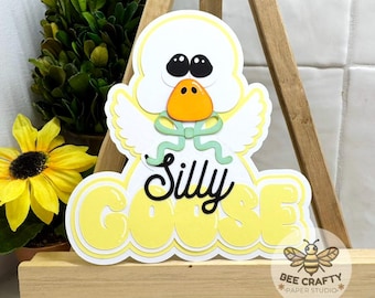 Silly Goose scrapbook die cut title embellishment for layouts | Nursery Rhyme scrapbooking, cardmaking, paper piecing, premade titles