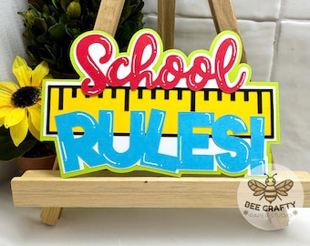 Back to School Scrapbook Title Die Cut Embellishment for Layouts | First Day Scrapbooking and Cardmaking Paper Piecing Premade Titles