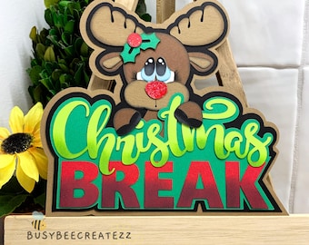 Christmas Break Scrapbook Title: Die Cut Paper Piecing Embellishment