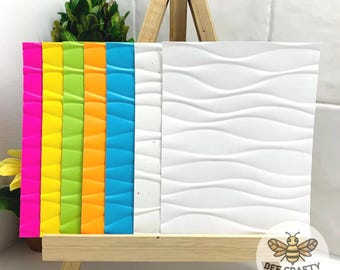 Wavy Embossed Scrapbook & Cardmaking Paper Pack of 4 | Embellishment for Layouts and Paper Crafting