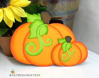 Pumpkin Scrapbook Embellishment Die Cut for Layouts | Set of 2 Autumn, Fall, Halloween Scrapbooking, Cardmaking Paper Piecing, Harvest