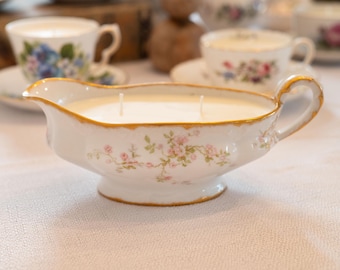 Floral Gravy Boat Candle