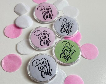 Ansteckt Button Peace Love Oils