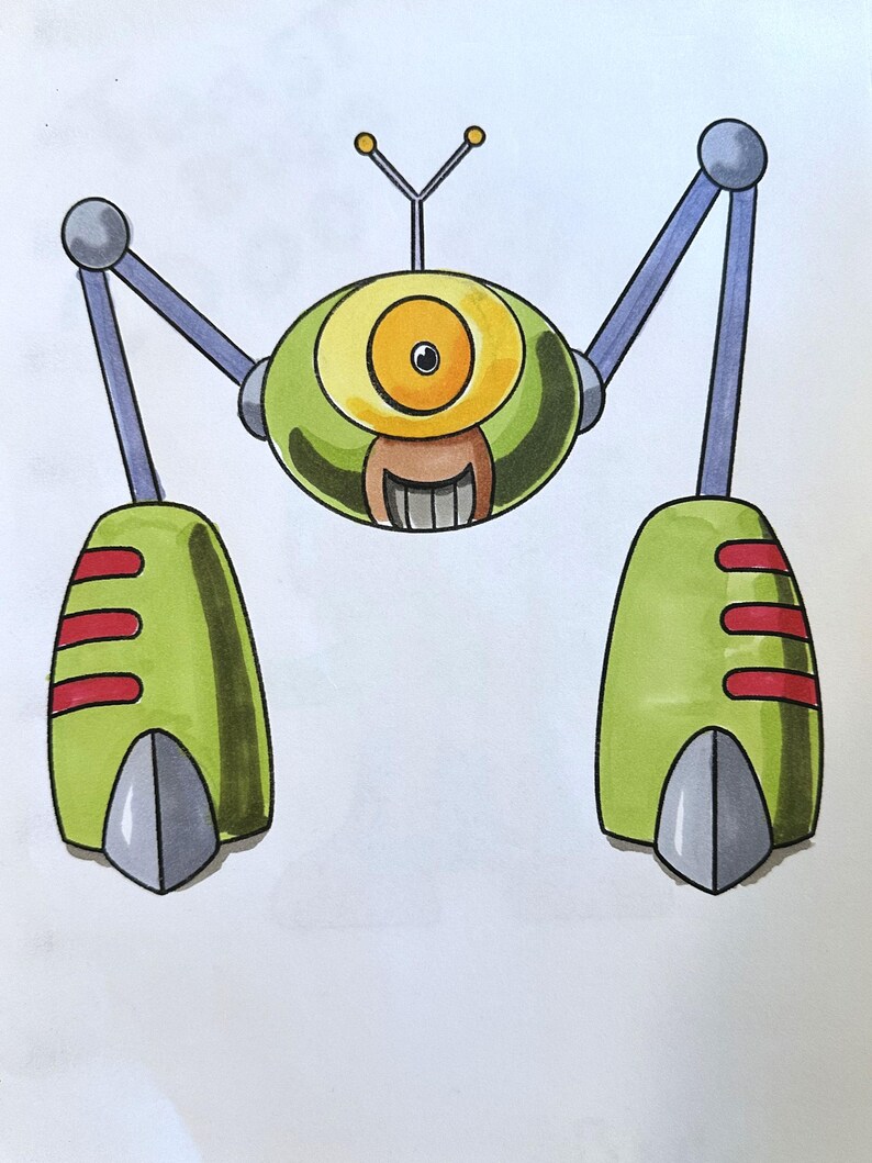 Coloring Pages of 10 Wacky Robots for Kids Etsy
