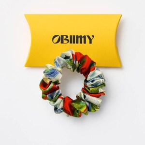 Luxe zijden haarscrunchie, unieke haaraccessoires, set zijden scrunchies, cadeaus bruidsmeisje, cadeaus vrijgezellenfeest, verzorgingscadeau haas