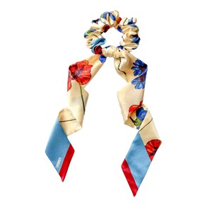 Conjunto de bufanda y coletero de seda natural, accesorios para el cabello para invitadas a bodas de primavera, accesorio de verano, regalo único para hija.