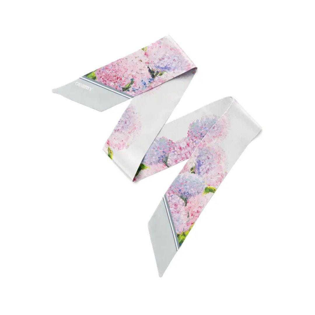 Women Summer Artsy Plaid Floral Thin Scarf