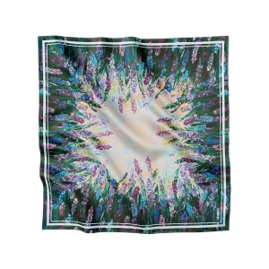 Floral silk scarf for women, Pure silk square scarf with minimalist design, Luxury hair scarf, Silk neck scarf, Unique gift for women